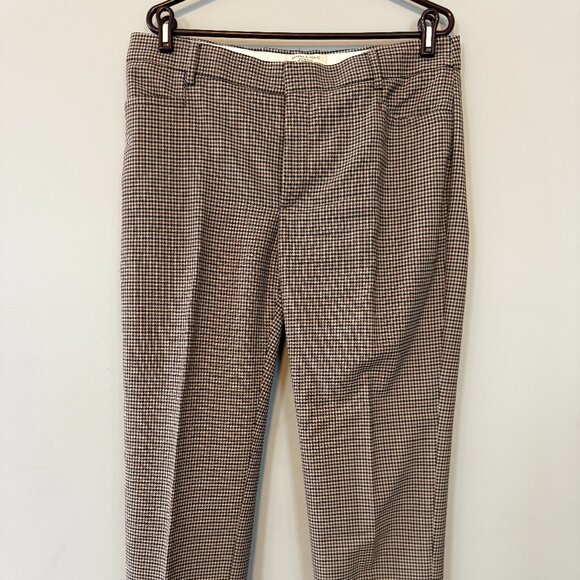 Banana Republic Straight Italian Wool Pant - Womens 12L, Houndstooth - Picture 1 of 4